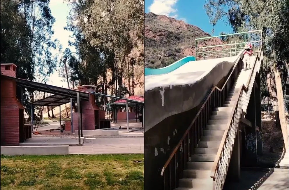 Los parrilleros y el renovado tobogán esperan a las familias visitantes. Foto: Captura: GAMLP