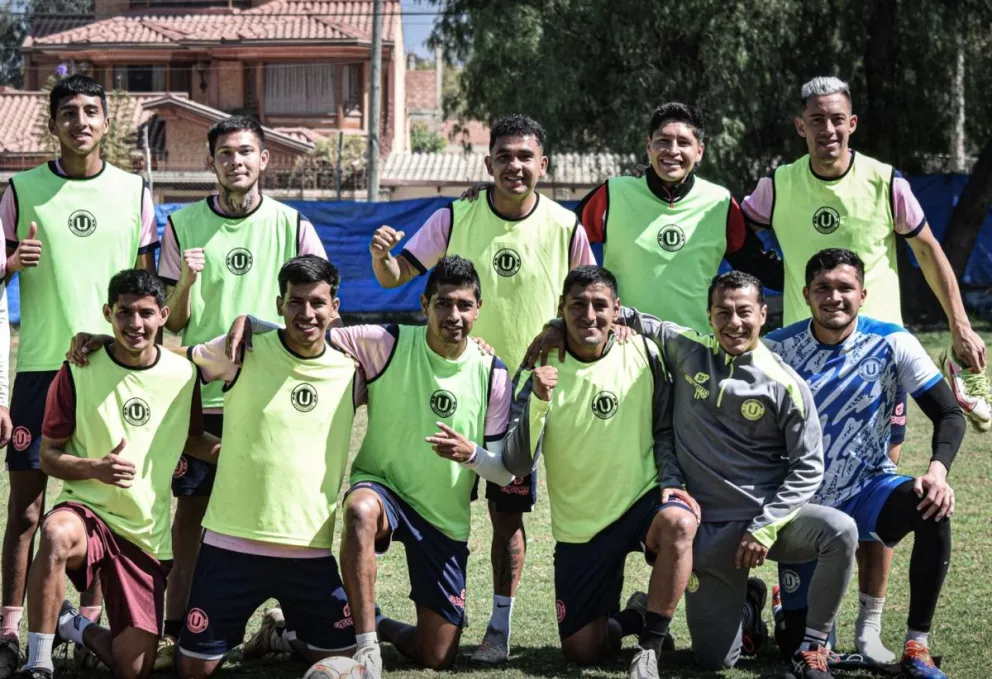 Jugadores de Universitario de Vinto en uno de sus últimos entrenamientos. Foto: FC Universitario