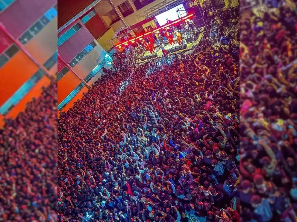 El concierto de Sangre Cumbiera en Oruro, en el que ocurrió la tragedia. FOTO: Fernando Cortez B., Periodista