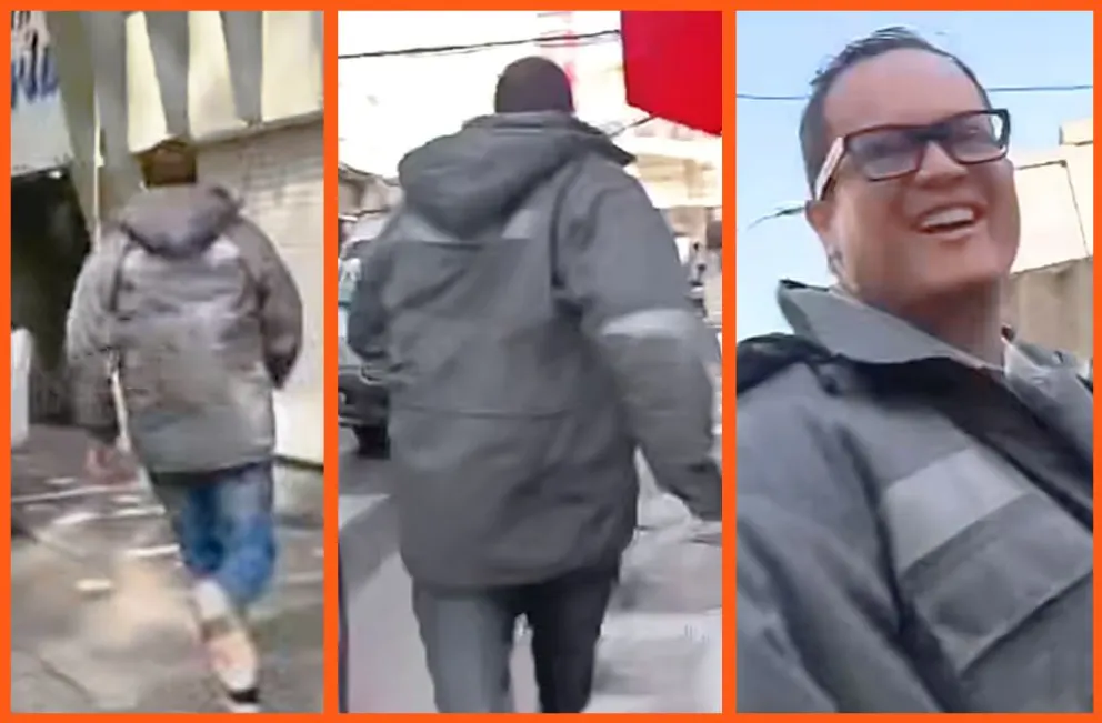 Armin Dorgathen sale de la Fiscalía de la calle Potosí, corriendo. Fotos: Captura de video de Unitel 