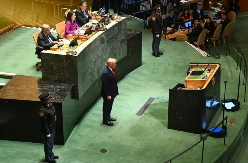  Donald Trump habla ante la Asamblea General de la ONU, este martes. Foto: EFE