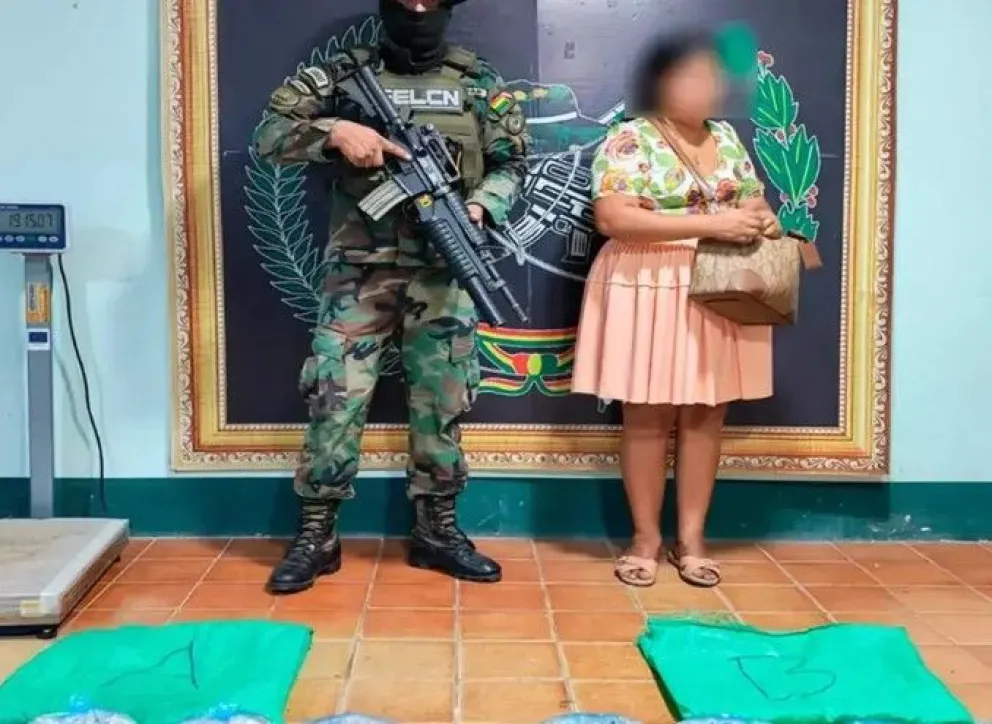 Elba Terán fue aprehendida el domingo 22 de septiembre en el municipio de Villa Tunari. Foto: Unitel