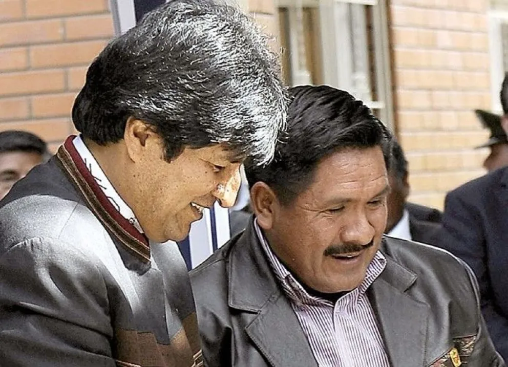 El expresidente Evo Morales y el exzar antidrogas Felipe Cáceres. Foto: Archivo