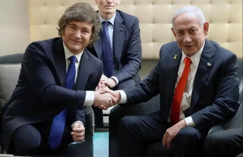 Milei con Netanyahu, este jueves en el marco de la Asamblea General de la ONU. Foto: EFE / Presidencia de Argentina