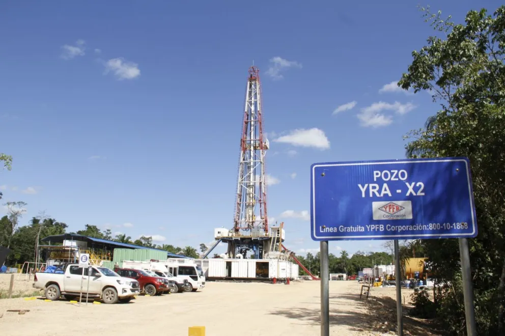 El pozo YRA-X2, en Santa Cruz. Foto: YPFB