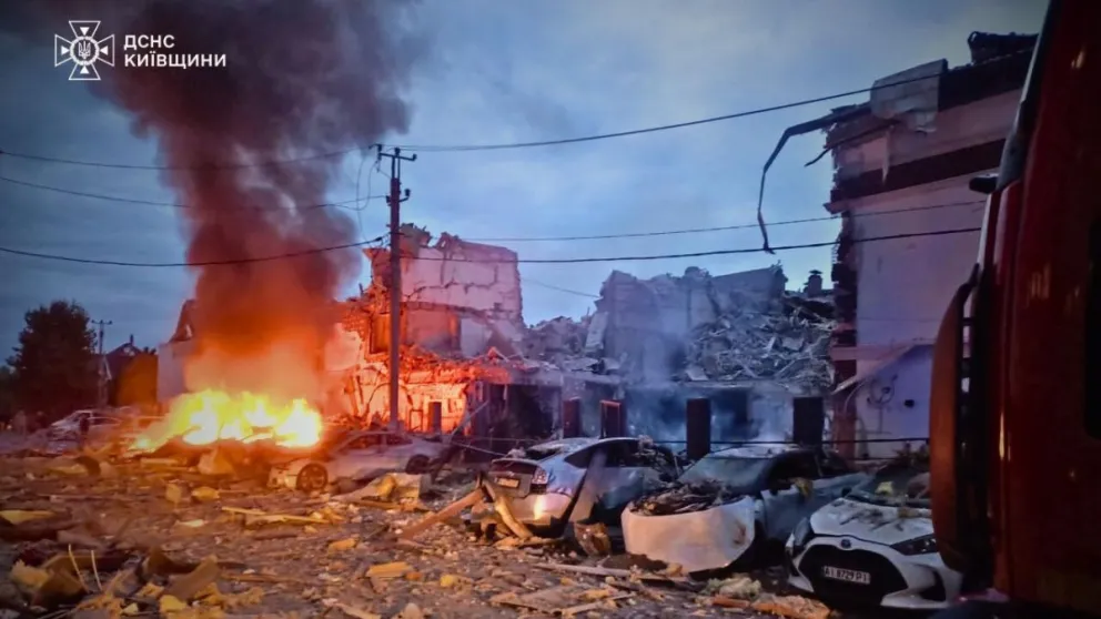 Un imagen del ataque que compartió Zelenski en sus redes. Foto: @ZelenskyyUa