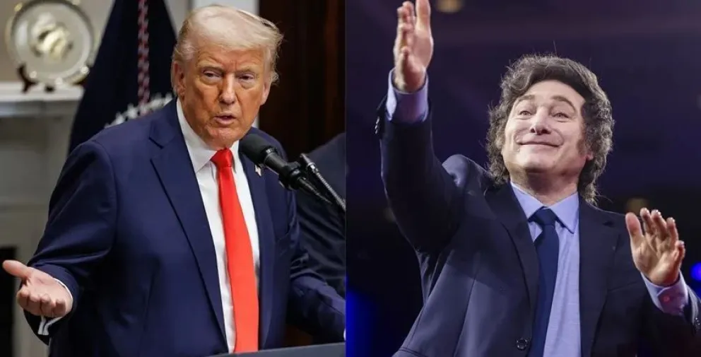 Trump y Milei en un combo de imágenes. Foto: EFE