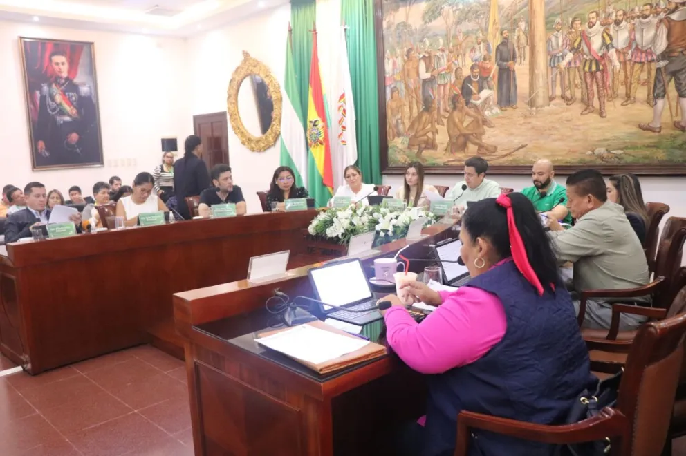 La sesión se llevó adelante en medio de gritos y protestas de los concejales por la elección de la directiva. Foto: Archivo / Concejo Municipal de Santa Cruz