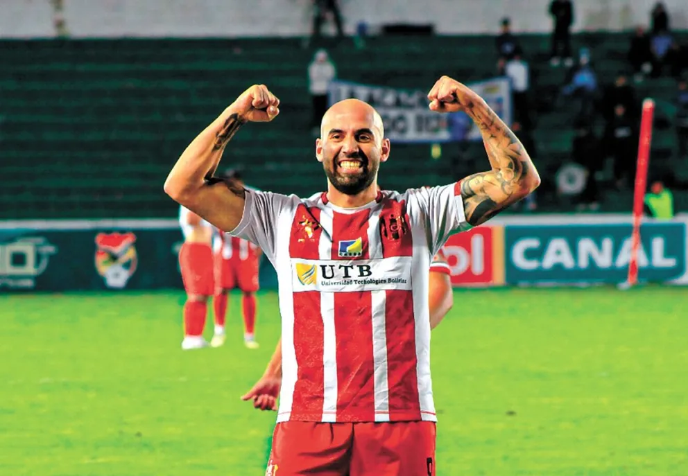 Villalba celebra uno de los goles del cuadro capitalino en la actual temporada. Foto: APG