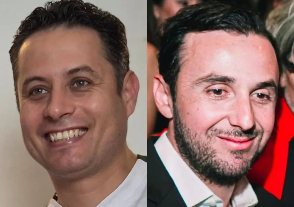Edman Lara y Juan Pablo Velasco, candidatos a la vicepresidencia. Fotos: RRSS de Paz y Velasco 