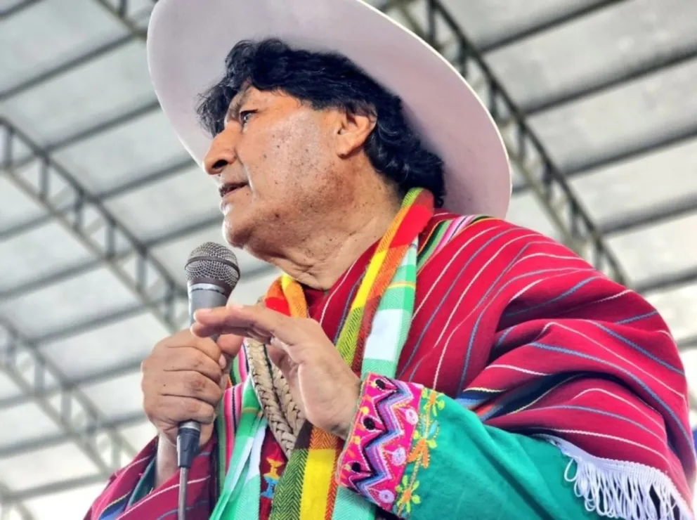 Evo Morales, durante una anterior concentración. Foto: RRSS del exmandatario 