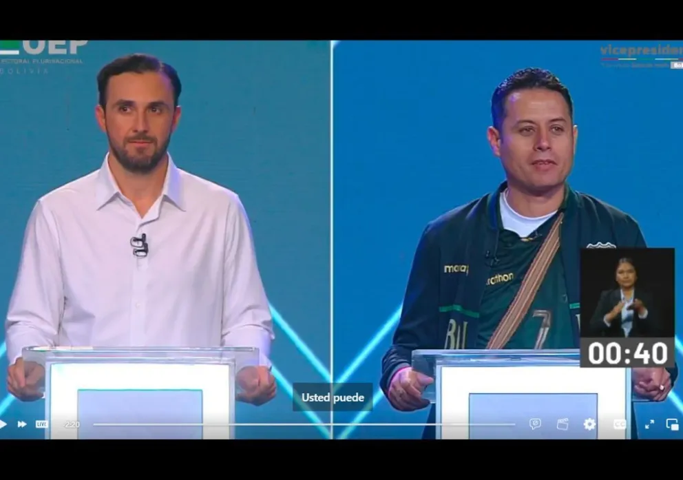 Velasco y Lara, durante el debate. Foto: Captura de video 