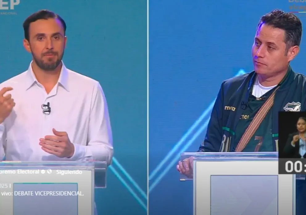 Velasco y Lara, durante el debate de este domingo. Foto: Captura de video 