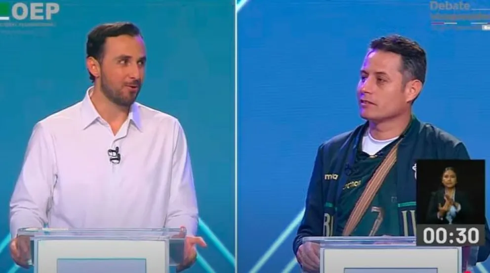 Ambos candidatos en el debate de este domingo Foto: Captura de pantalla