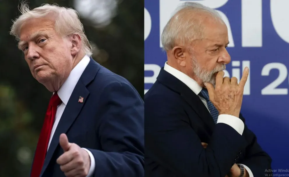 Combo de fotografías de archivo de Donald Trump y Lula da Silva. Foto: EFE