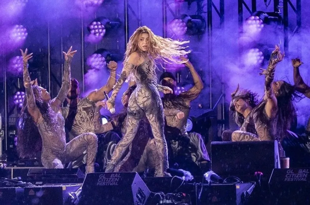 La cantante colombiana Shakira se presenta durante el festival Global Citizen, el 27 de septiembre de 2025, en el Central Park en Nueva York (Estados Unidos). Foto: EFE