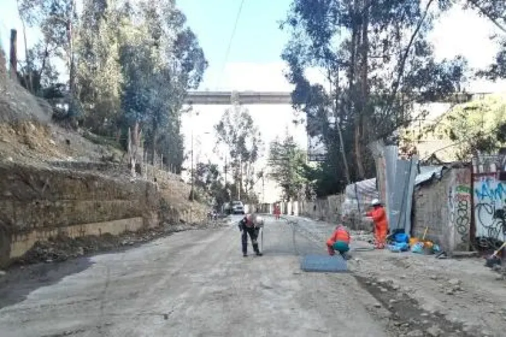 Trabajos en la avenida La Paz. FOTO: AMUN