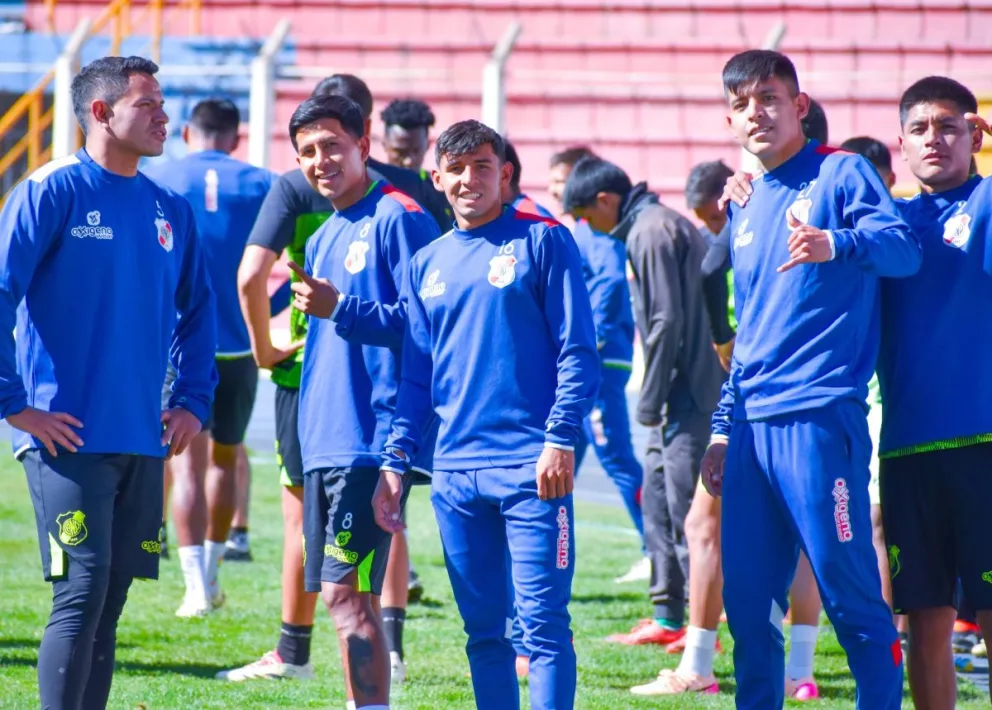Jugadores de Nacional Potosí en uno de sus últimos entrenamientos. Foto: club Nacional Potosí