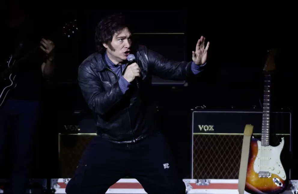 Milei, anoche, en su presentación ante unas 15 mil personas. Foto: EFE