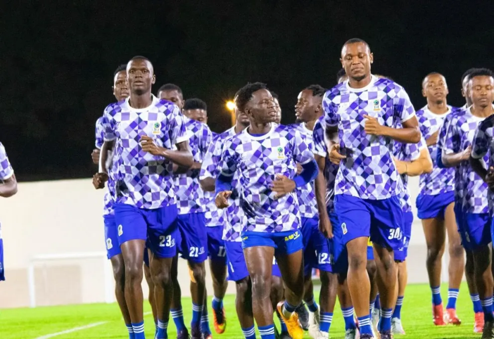 Jugadores de la selección de Tanzania durante una práctica. Foto: TFF.