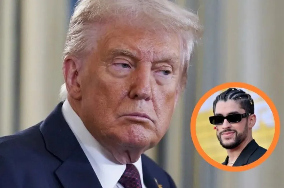 El presidente de Estados Unidos, Donald Trump, y la estrella puertorriqueña Bad Bunny. Foto: Composición 