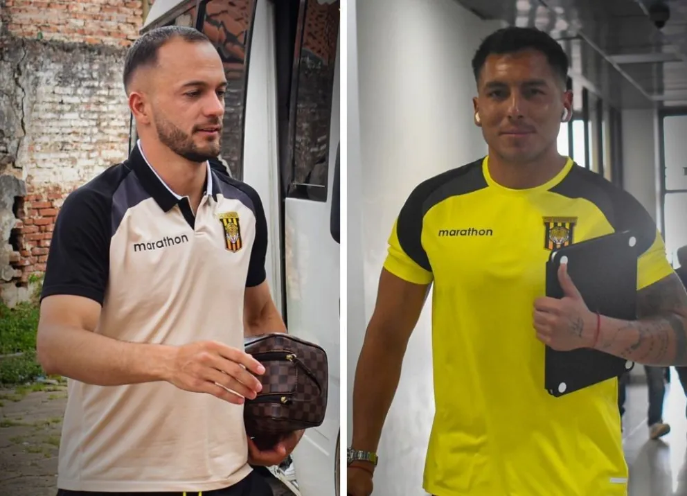 Juan Godoy (izq.) y Alejandro Torres jugadores del Tigre. Fotos: club The Strongest