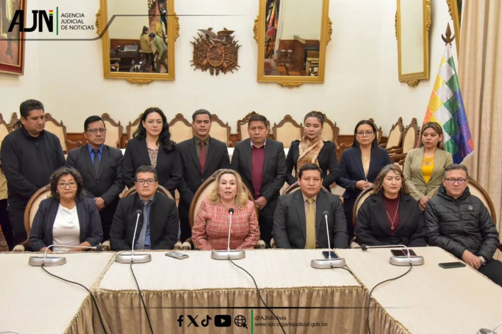 Magistrados de los altos tribunales del país, este miércoles. Foto: AJN