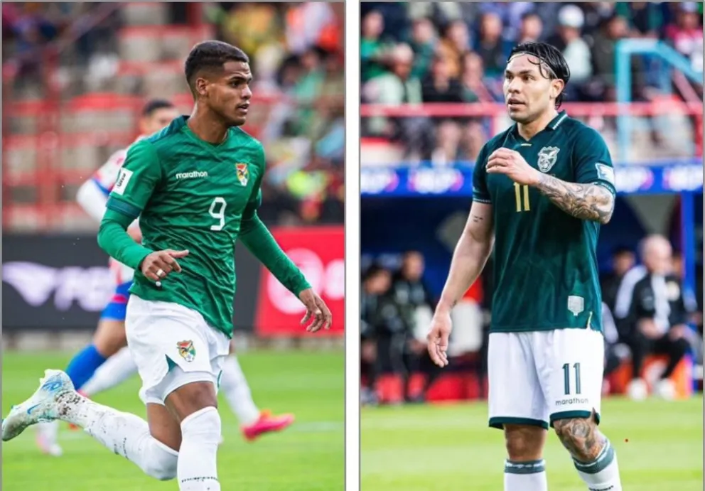 Monteiro y Algarañaz, los dos atacantes del combinado nacional. Fotos: FBF