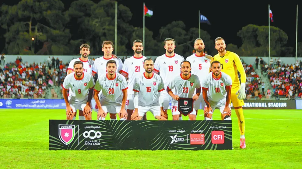 El seleccionado de Jordania que ya clasificó al Mundial del próximo año. Foto: FJF