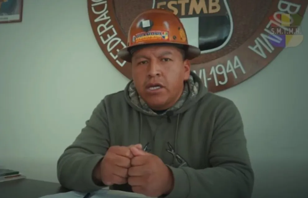 Mario Argollo, dirigente de la empresa minera Huanuni. Foto: Fides 
