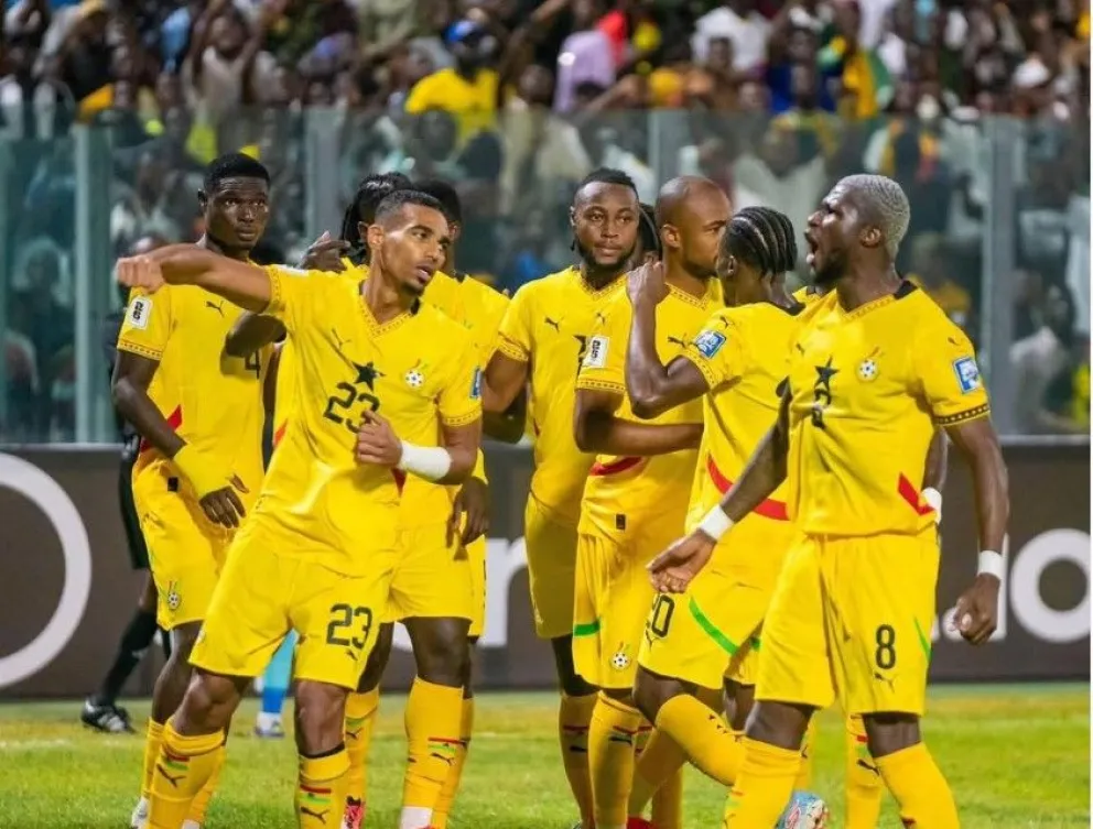Jugadores de la selección de Ghana celebran su clasificación al Mundial 2026. Foto: Federación Ghanesa