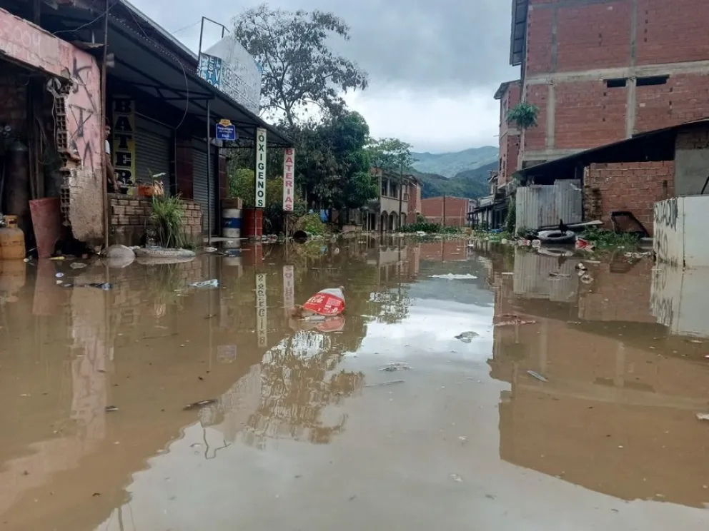 Vista de la inundación del municipio paceño de Tipuani. Foto: TDE