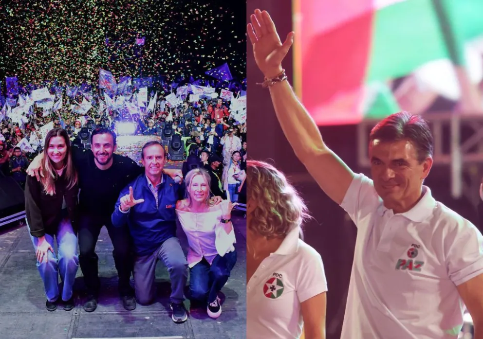 Los candidatos de ambas fuerzas en actos de campaña. Fotos: EFE