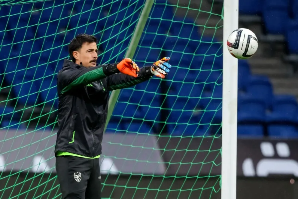Guillermo Viscarra en un entrenamiento de la Verde en territorio ruso. Foto: FRF