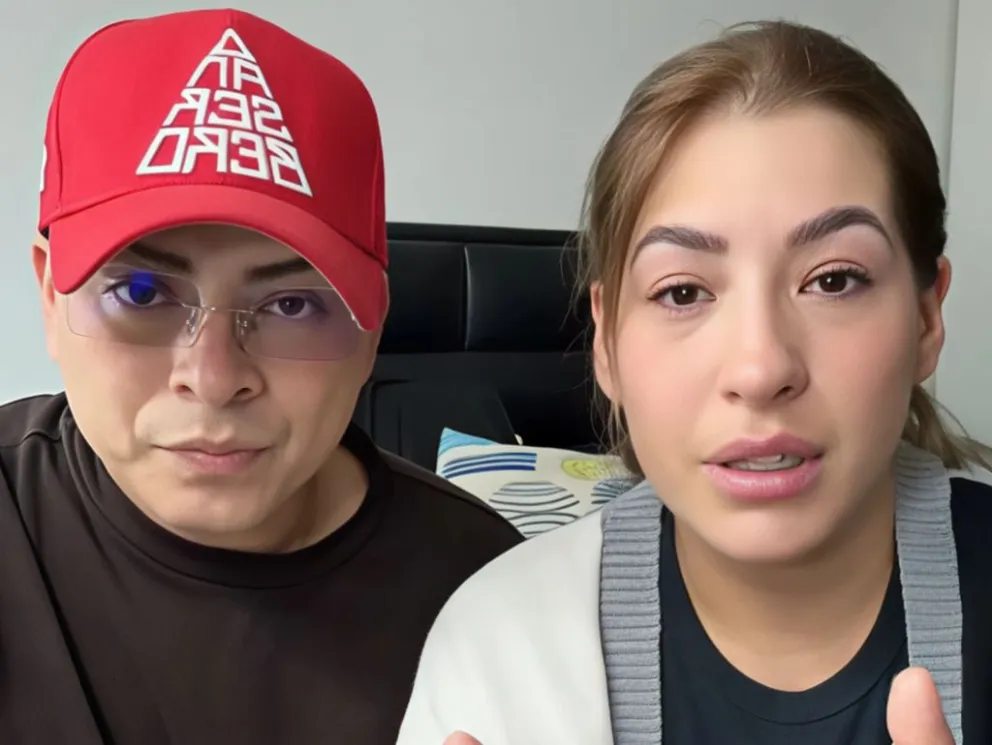 El cantautor boliviano Luis Vega, junto a su esposa Natalia Calvimontes, denuncia un plan para secuestrar a su hijo menor. Foto: Captura de video/TikTok Luis Vega