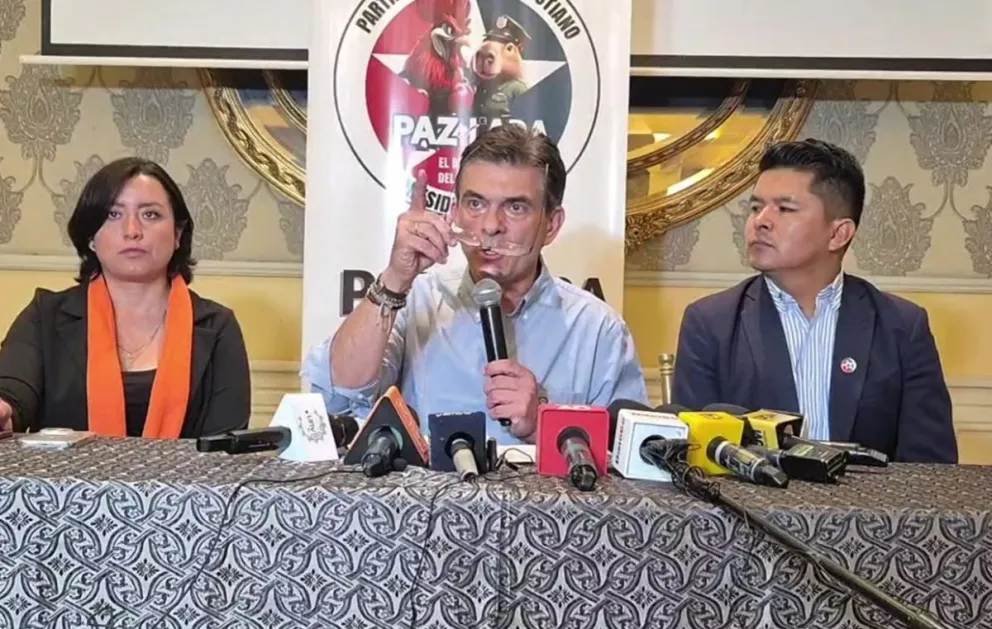 Rodrigo Paz en conferencia de prensa en Cochabamba. FOTO: Captura de video