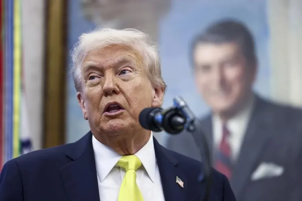 Trump habla en la Casa Blanca. FOTO: EFE