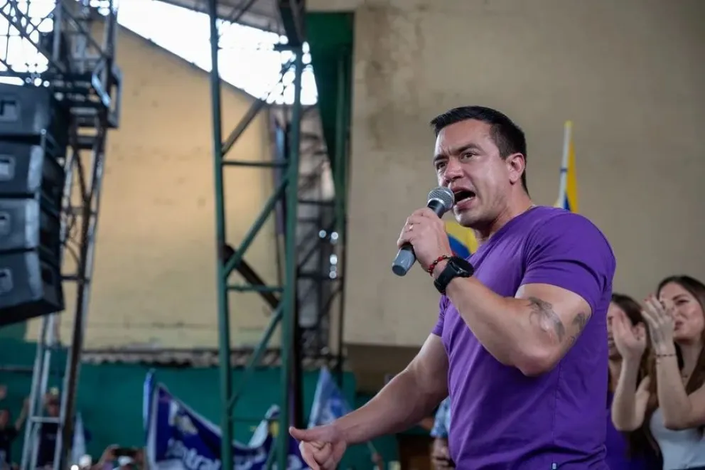 El presidente de Ecuador, Daniel Noboa, durante un acto público. Foto: EFE