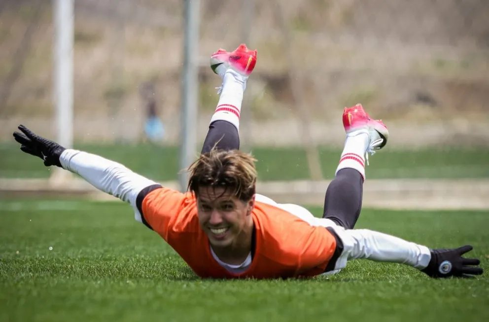 Rodríguez durante una práctica con la Academia. Foto: Club Bolívar.