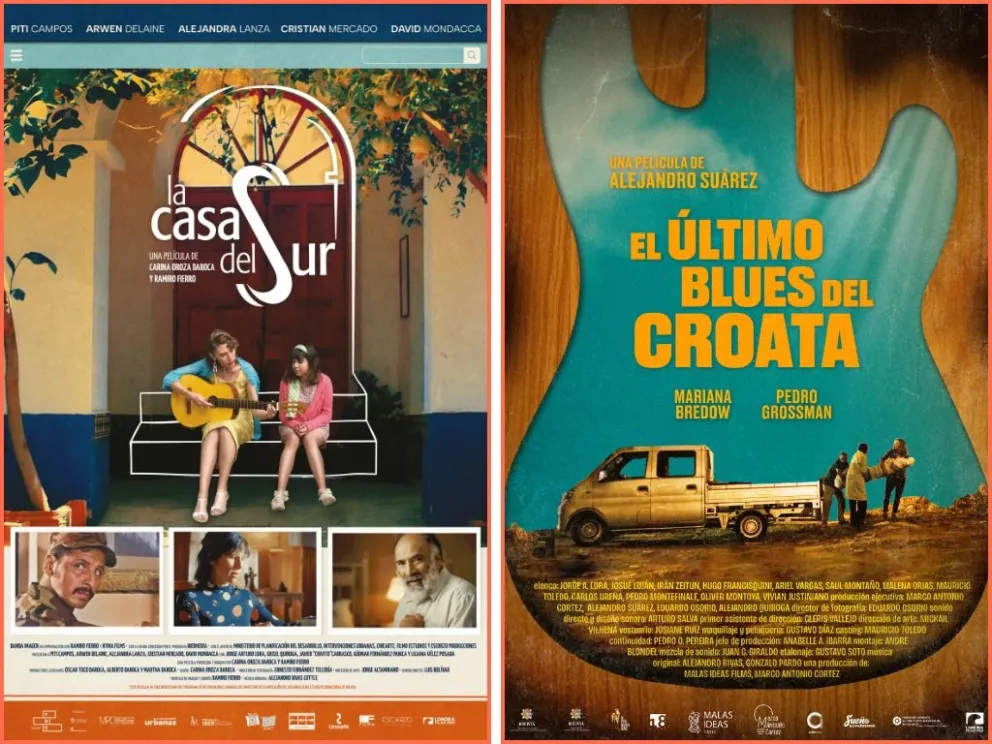 Los afiches de las películas bolivianas "La Casa del Sur" y "El último blues del croata". Fotos: Londra Films 