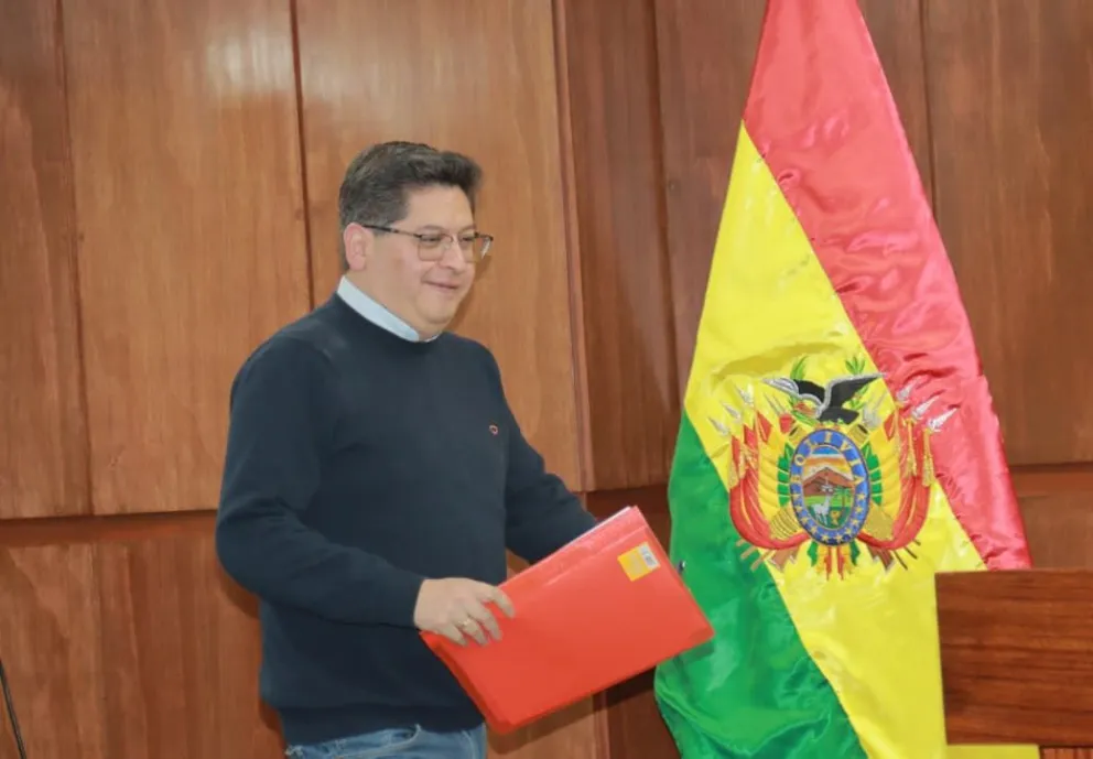 El Ministro de Economía y Finanzas Públicas, Marcelo Montenegro, este jueves. Foto: APG