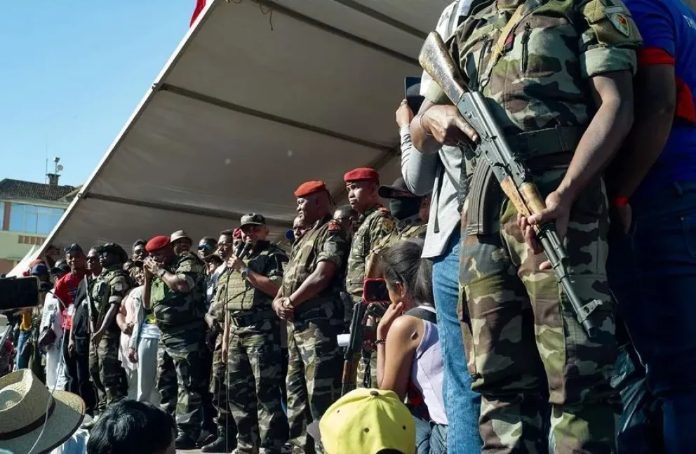 Miembros de las fuerzas armadas en Antananarivo, Madagascar, el pasado 14 de octubre. Foto: EFE