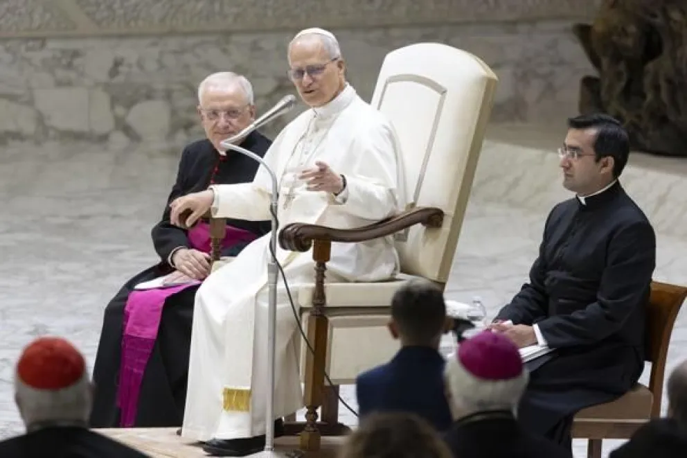 El papa Leon XIV durante el jubileo de este sábado 18 de octubre en el Vaticano. EFE/EPA/MASSIMO PERCOSSI