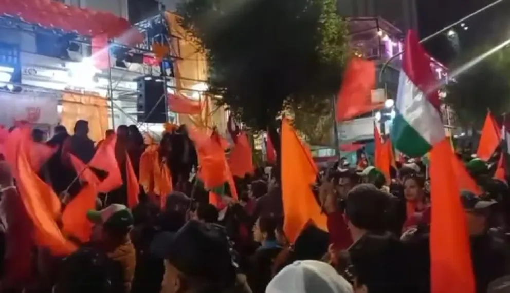 Los festejos del PDC en la ciudad de La Paz. Foto: captura