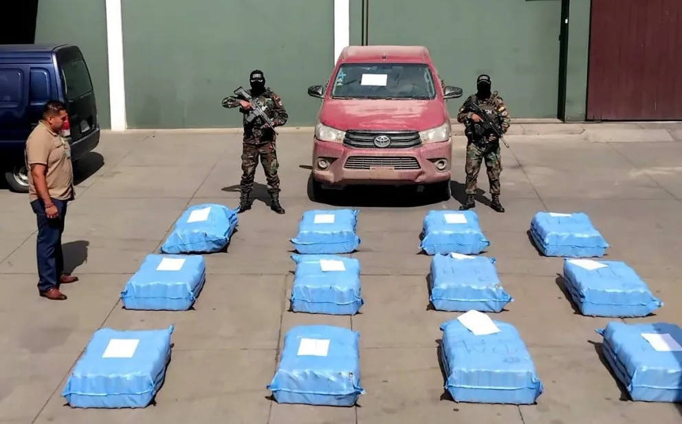 La droga incautada por las fuerzas antinarcóticos. Fotos: Felcn