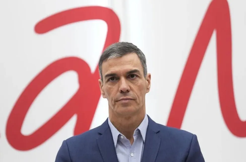 El presidente del Gobierno Pedro Sánchez, en la sede del PSOE en Ferraz. Foto: EFE