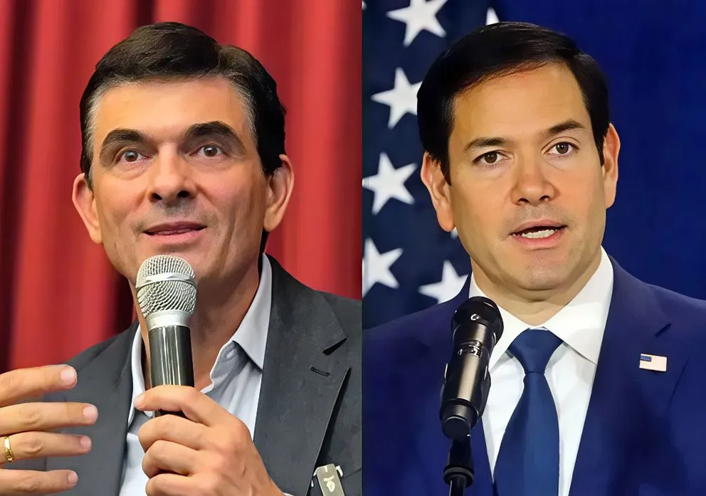 El presidente electo Paz y el secretario de Estado de Estados Unidos Rubio. Fotos: RRSS y EFE