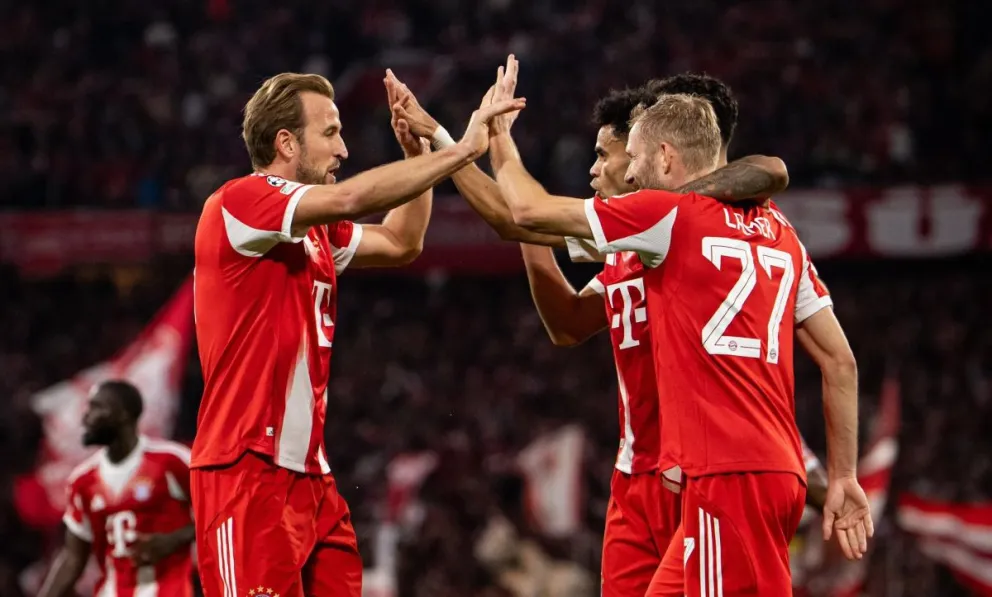 Jugadores del club alemán festejan uno de sus goles. Foto: Bayern Múnich.
