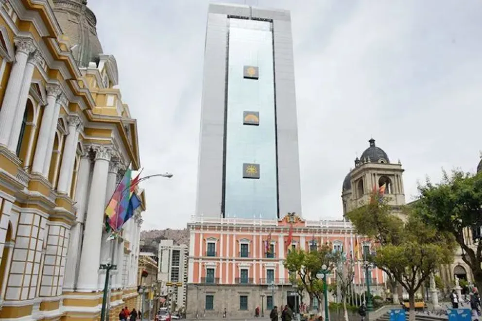Vista de la Casa Grande del Pueblo, en la plaza Murillo. FOTO: APG