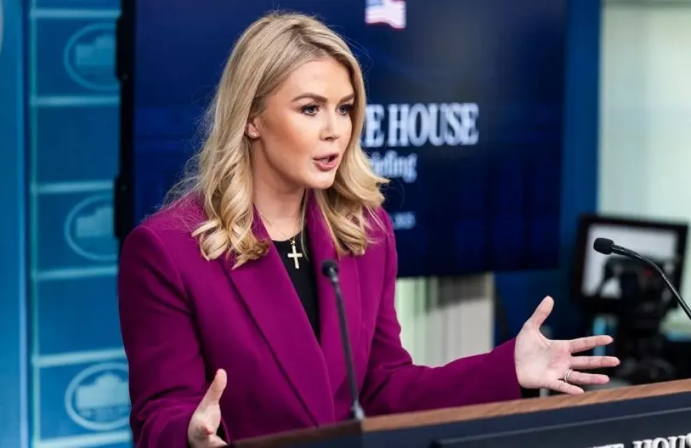 La portavoz de la Casa Blanca, Karoline Leavitt, durante una rueda de prensa pasada. Foto: EFE
